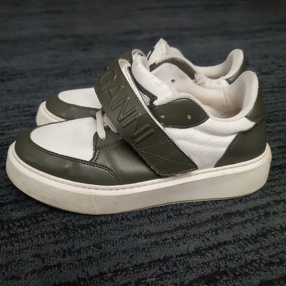 GANNI Size 38/8US Green/White
Sporty Mix Distressed Platform Low Top Sneakers - Picture 4 of 8
